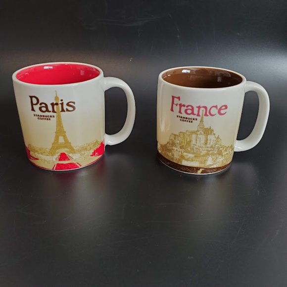 Elegantes Starbucks Tasse Paris Fotos